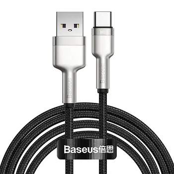 Кабель Baseus Cafule Series Metal Data Cable USB to Type-C 66W 2m Black (CAKF000201)