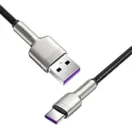Кабель Baseus Cafule Series Metal Data Cable USB to Type-C 66W 2m Black (CAKF000201), фото 6
