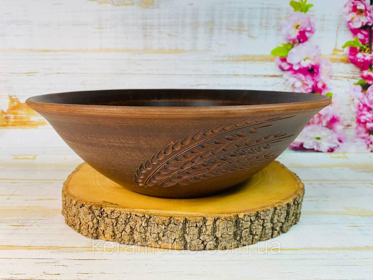 Миска для вареників КерамКлуб з червоної глини 2.5 л