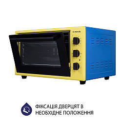 Настільна електрична духовка (міні-пічка) Minola FOET 3714 WH, компактна, синьо-жовта, 37 л, 5 програм