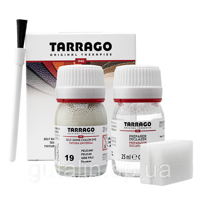 Барвник для гладкої шкіри та текстилю + очищувач Tarrago Color Dye 25мл+25мл колір пелікан (19)