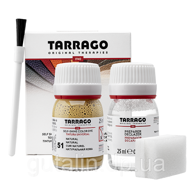 Барвник для гладкої шкіри та текстилю + очищувач Tarrago Color Dye 25мл+25мл колір світло-коричневий (51)