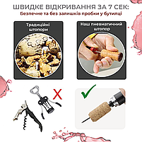 Штопор пневматичний для вина SBTR Чорний, фото 4