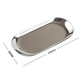 Лоток металевий (23 см х 9.5 см) для інструментів, плоский (срібло) - М