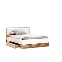 Ліжко підліткове Міро-Марк Luna Junior 120х200 см Дуб Крафт/Мат Лава з шухлядами та підсвіткою
