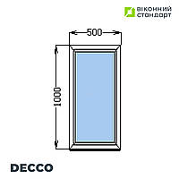 Окно глухое Decco 62, белое, 500х1000 мм от производителя Оконный Стандарт