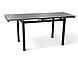 Стіл кухонний прямокутний розсувний скляний Венді Чорний 80(130)х65 на металевих ніжках Мікс Меблі, фото 8