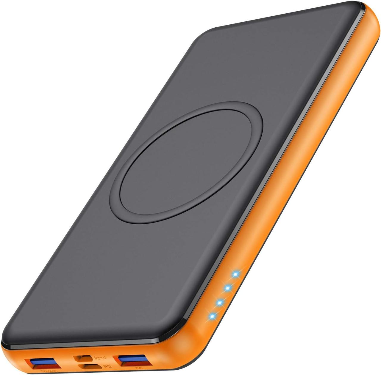 Trswyop Wireless Power Bank 26800mAh, 【10W Max Fast Wireless Charging】 Портативний зарядний пристрій QC 3.0 & PD 18W Зовнішній аку