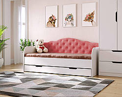 Дитяче односпальне ліжко з велюровою боковиною та шухлядою SOFIA 190*80 см, безкоштовна доставка