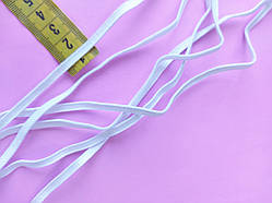 Еластична гумка 5 мм біла пласка