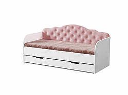 Дитяче односпальне ліжко з велюровою боковиною та шухлядою SOFIA 190*80 см, безкоштовна доставка