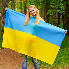 Комплект прапор України + Прапор УПА (135х90см) Тканинний / Великий прапор України, фото 3