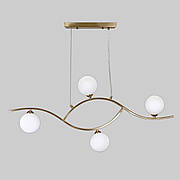 Бронзова люстра "Хвиля" на 4 лампи (909-8078-4 BRZ+WH)