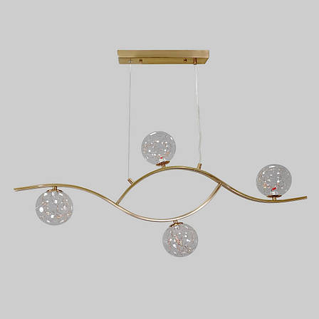 Бронзова світлодіодна люстра "Хвиля" (909-8078-4 BRZ+LED), фото 1