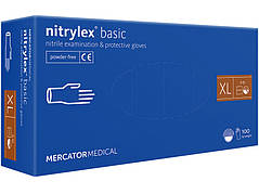 Рукавички нітрилові NITRYLEX BASIC XL 100 шт./пач., сині
