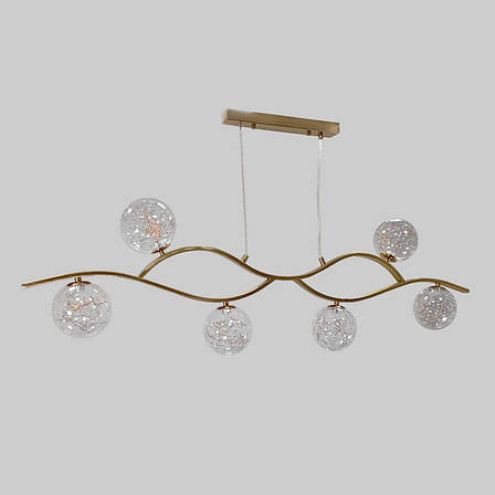 Бронзова світлодіодна люстра "Хвиля" (909-8078-6 BRZ+LED), фото 1