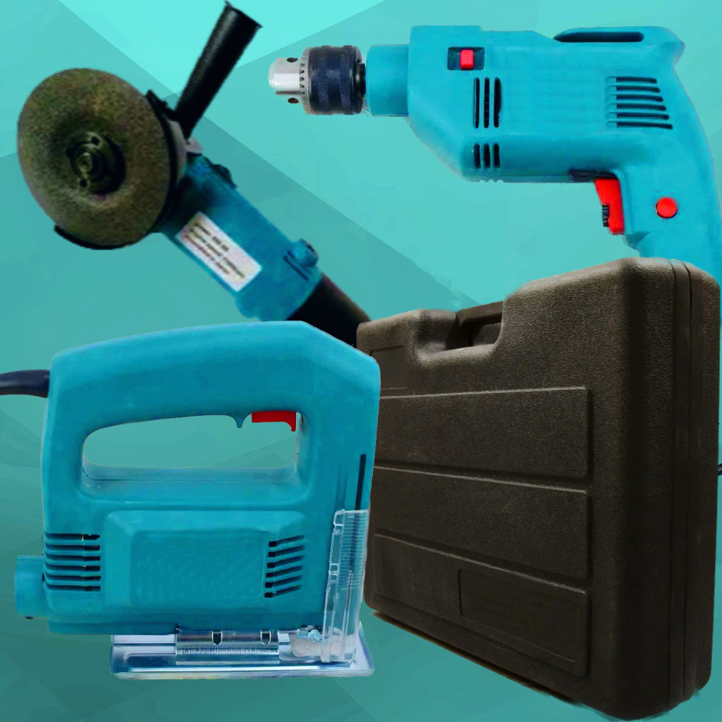 Комплект Makita 3 в 1. Набір у валізі Дриль, Лобзик, Болгарка. Інструменти Макіта три в одному