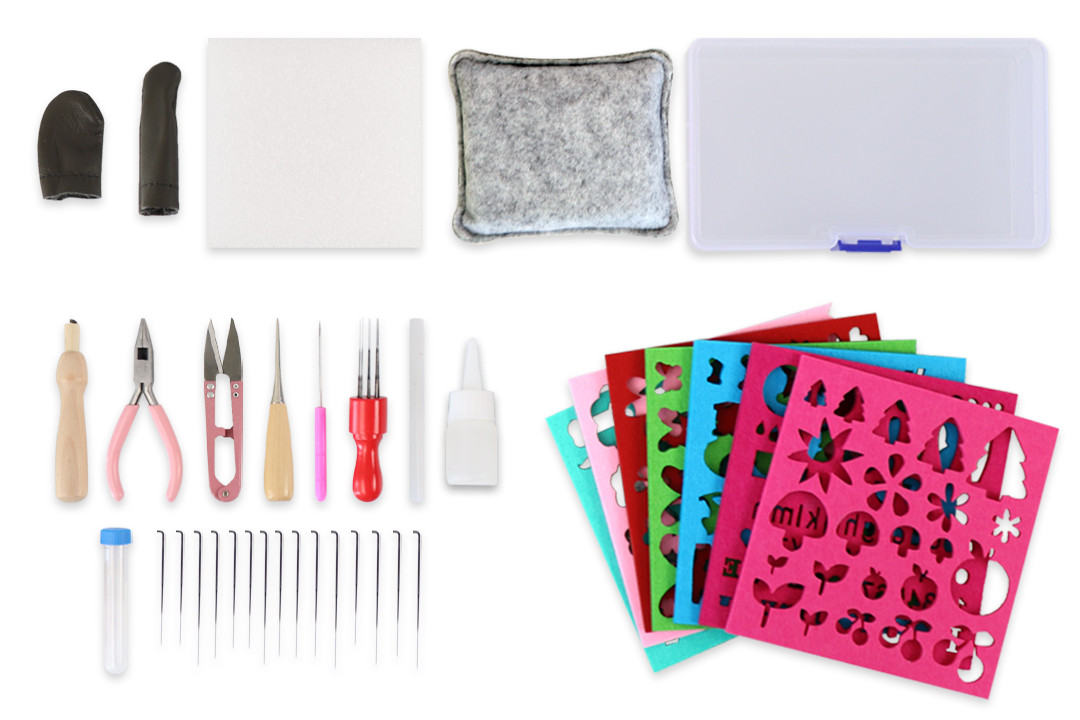 Набір для валяння, просунутий, великі трафарети, фото 1