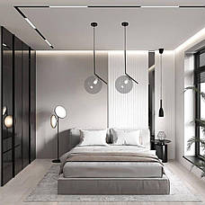 Чорний скляний підвіс з кулею 25см (916-3816-1 BK+CL), фото 4