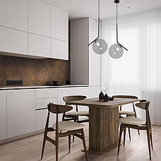 Чорний скляний підвіс з кулею 25см (916-3816-1 BK+CL), фото 5