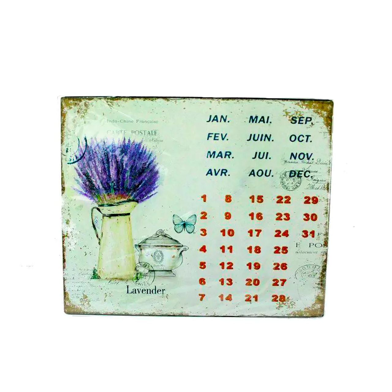 Вічний календар Lavender металевий 25х33 см OR-1028