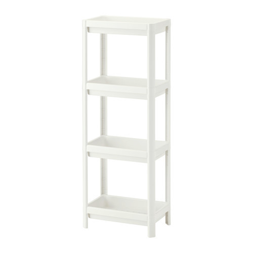 Стелаж IKEA VESKEN білий пластик 23х36х100 см 403.078.66