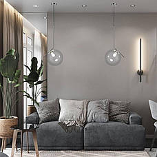 Срібний скляний підвіс з кулею 25см (916-3816-1 CR+CL), фото 4