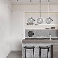 Срібний скляний підвіс з кулею 25см (916-3816-1 CR+CL), фото 5