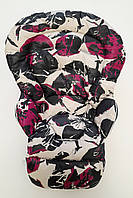 Чохол DavLu до стільчика для годування Сhicco Polly  Progres 5, Relax Фіолетові квіти абстракція (Ch-n-2-3)