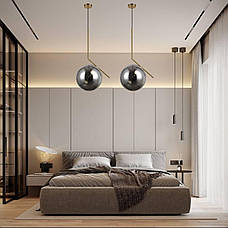 Бронзовий скляний підвіс з кулею 30см (916-3817-1 BRZ+BK), фото 3