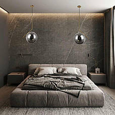 Бронзовий скляний підвіс з кулею 30см (916-3817-1 BRZ+BK), фото 5