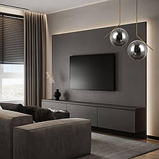 Бронзовий скляний підвіс з кулею 30см (916-3817-1 BRZ+BK), фото 4