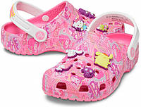 Сабо для девочек CROCS CLASSIC HELLO KITTY CLOG Т 208025 22, розовые в принт