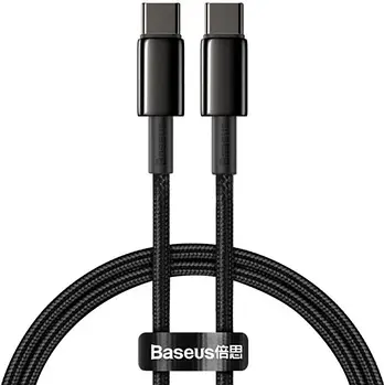 Кабель Baseus Tungsten Gold Fast Charging Data Cable Type-C to Type-C 100W 2M Black (CATWJ-A01)