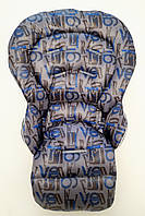 Чохол DavLu до стільчика для годування Сhicco Polly  Progres 5, Relax Літери на темно-сірому (Ch-n-2-5)