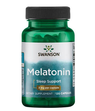 (уцінка термін по 1.23) Мелатонін Swanson Melatonin 3 мг 120 капс., фото 2