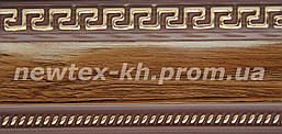 Декоративна стрічка Греція 65 мм Горіх з золотим малюнком на коричневому тлі до стельового карниза СМ