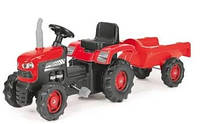 Трактор педальный Dolu 8053 красно-черный с прицепом