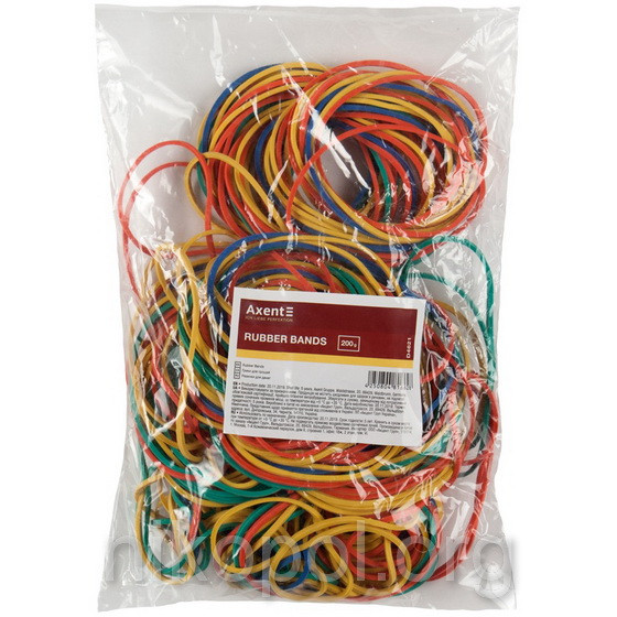 Гумки для грошей Axent Delta D4621 діаметр 60мм, кольорові 500гр