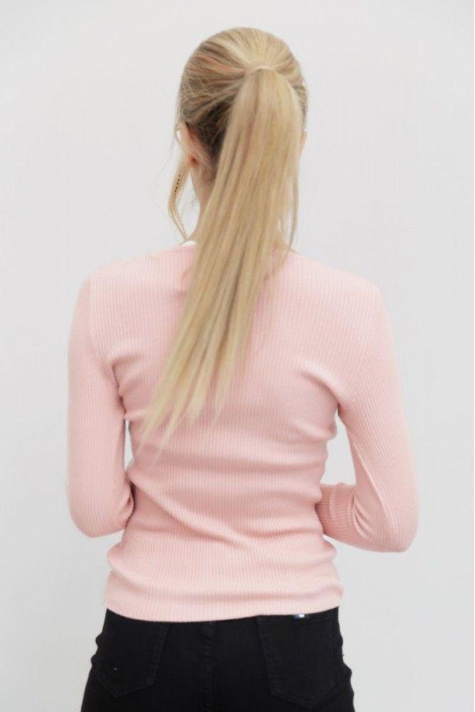 Женская кофта розовая трикотажная рубчик пуговицах на груди хорошо тянется качественная размер единый 42-48 - фото 3 - id-p1903444727