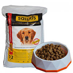 Сухий корм для дорослих собак Салютіс Salutis з куркою 12 кг