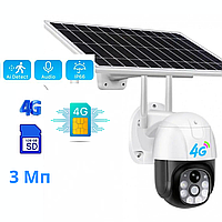 Автономная 4g камера видеонаблюдения под сим карту уличная поворотная PTZ с солнечной батареей