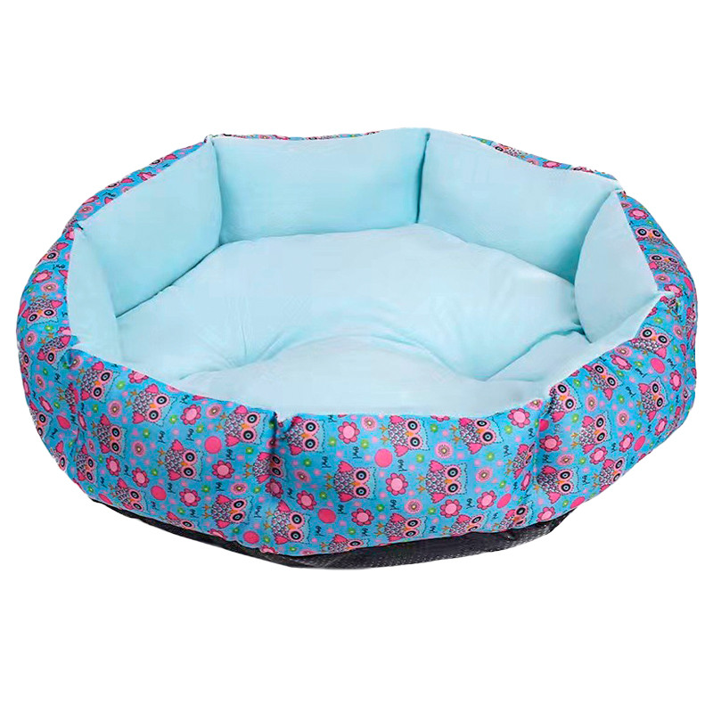 Лежак для котів собак круглий Lesko SY-2022-1208-97 Blue Owl M 50*18 см 7 шт., фото 1