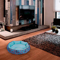 Лежак для котів собак круглий Lesko SY-2022-1208-97 Blue Owl M 50*18 см 7 шт., фото 2