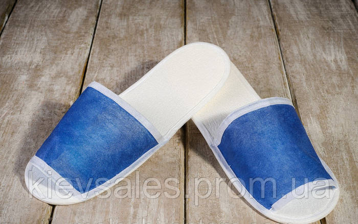 Купить Одноразовые флизелиновые тапочки Luxyart для отелей 100 шт Синий ...