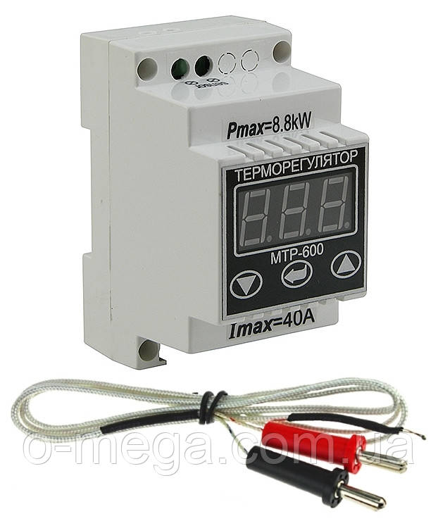 Терморегулятор МТР-600 цифровий термопарний (-30°C...+600°C) з термопарою TP-01 K-типу 1 метр (-50...+400°C), фото 1