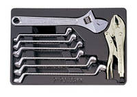 Набор инструмента King Tony комбинированный, ключи накидные +разводной ключ (8 предметов)