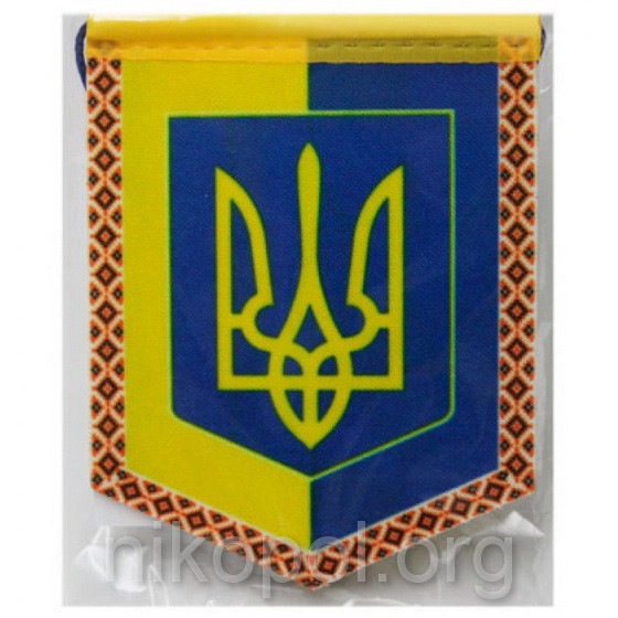 Прапор-вимпел "Герб України" 8х10см на присосці