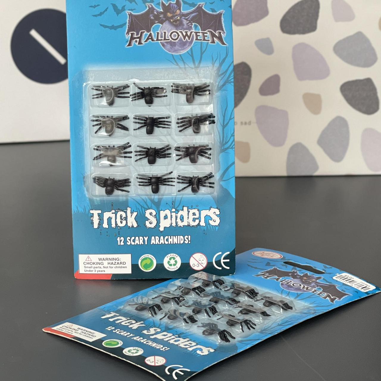 Набір "Павуки", 12 шт, Хелловін, Декоративные пауки для хэллоуина, фото 1