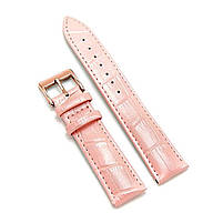 Ремінець шкіряний для годинника 22 мм рожевий, пряжка - рожеве золото, фото 3